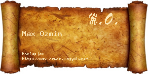 Max Ozmin névjegykártya